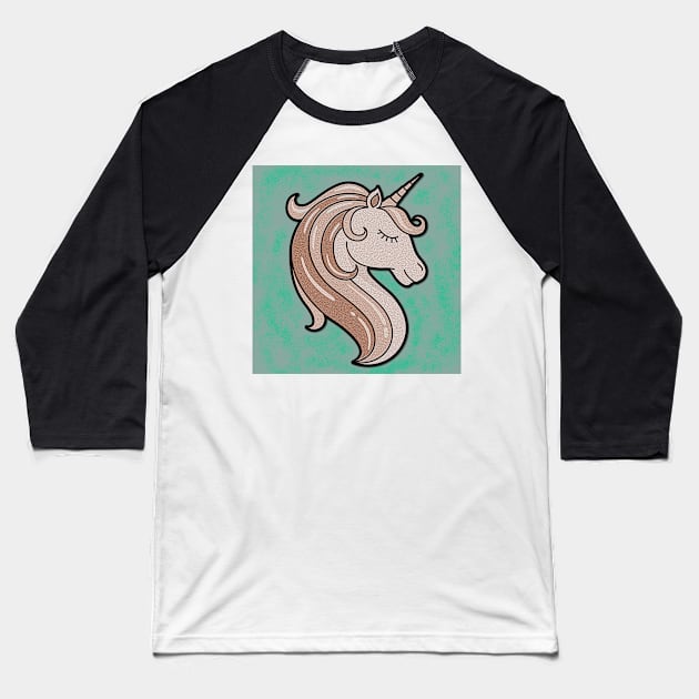 cute brown unicorn Baseball T-Shirt by maricetak